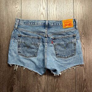 Levis 501 Denim Jean Shorts Cut and‎ Sew 32 " High Waisted